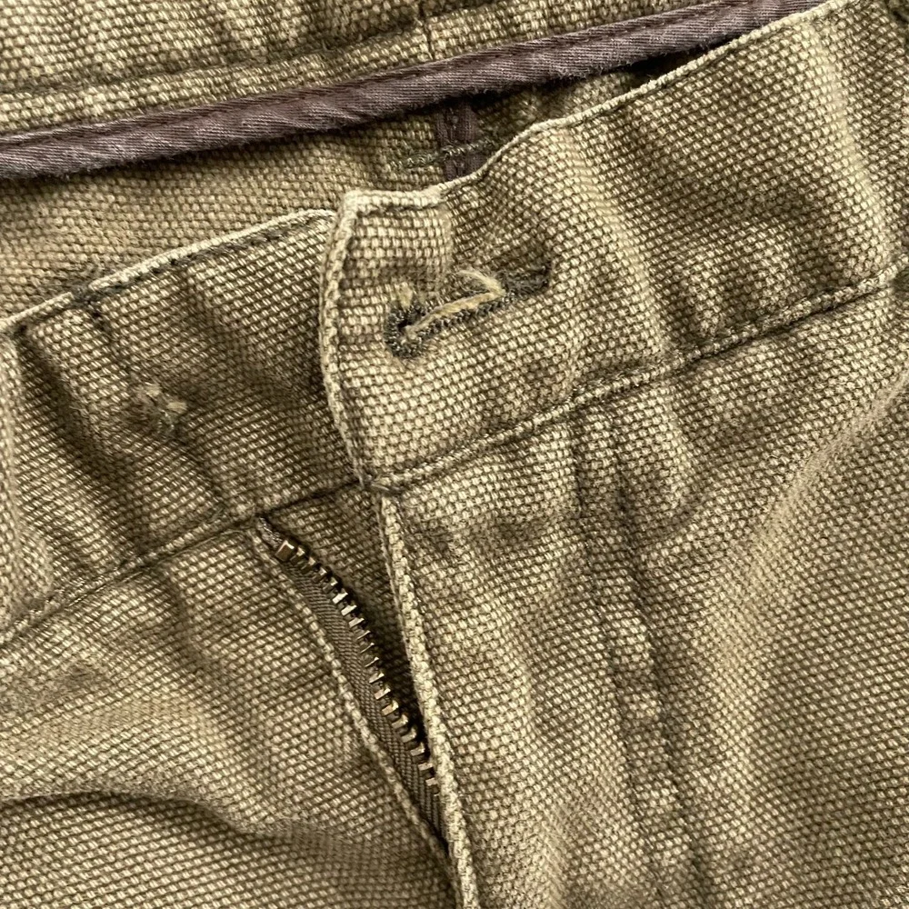 Orvis Rhino Field Pants Men 36x31 Brown Utility Canvas Twill Flat Front Chino